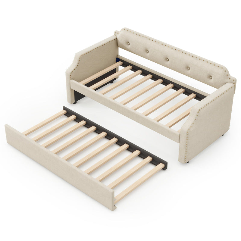 Upholstered Daybed With Trundle