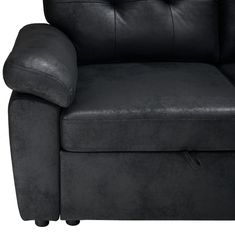Convertible Sectional Sofa Bed With Pull Out Sleeper And Storage