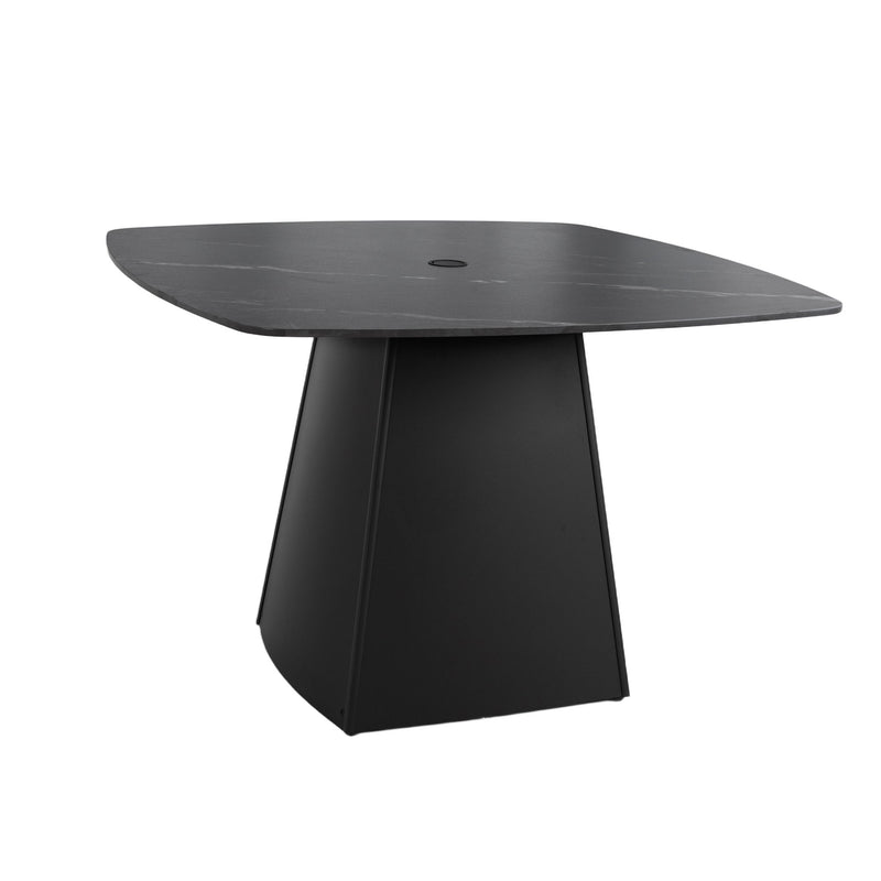 Rounded Square Outdoor Pedestal Dining Table