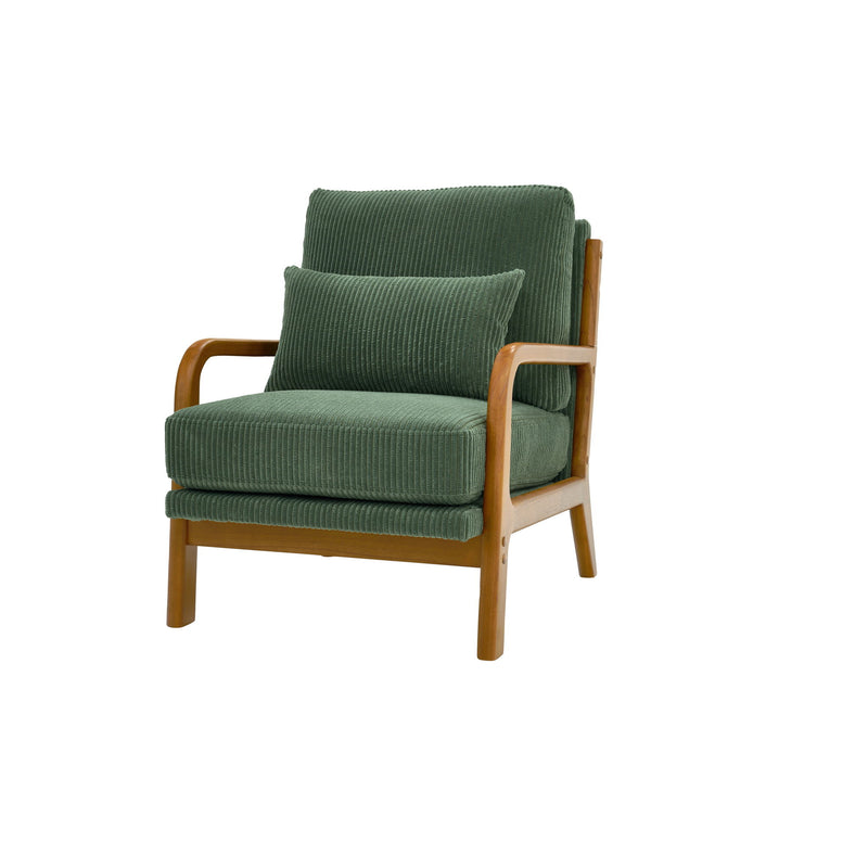 Upholstered Armchair With Back Support Pillow