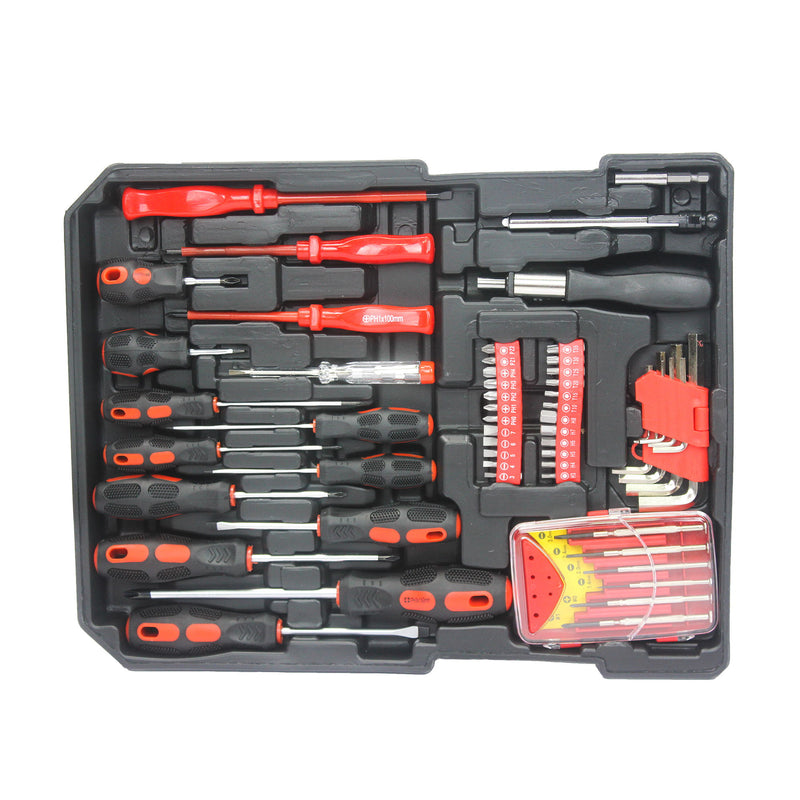 899 Piece Home Repair Tool Set With Rolling Plastic Toolbox, 4 Drawers, General Household Maintenance Kit