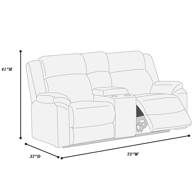 Motion Loveseat With Console Reclining Couch Plush Textured Seat - Smoke