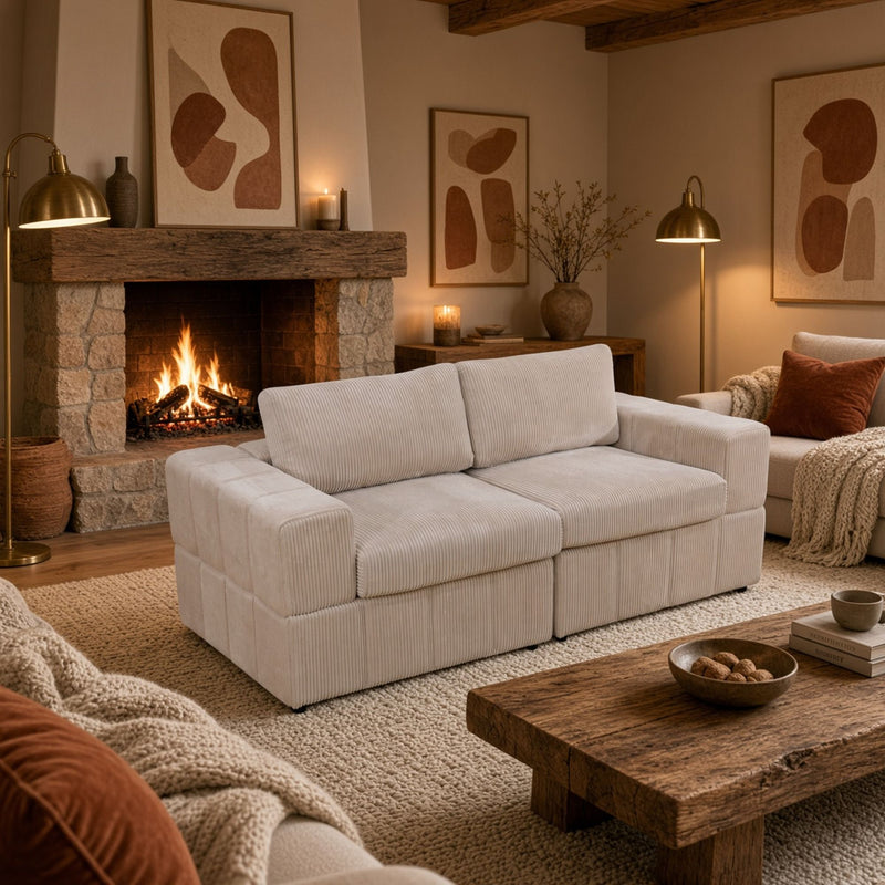 Oversized Modular Loveseat Set