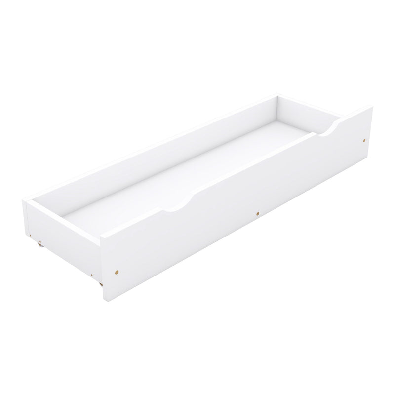 House Style Platform Bed With Guardrail And 2 Drawers