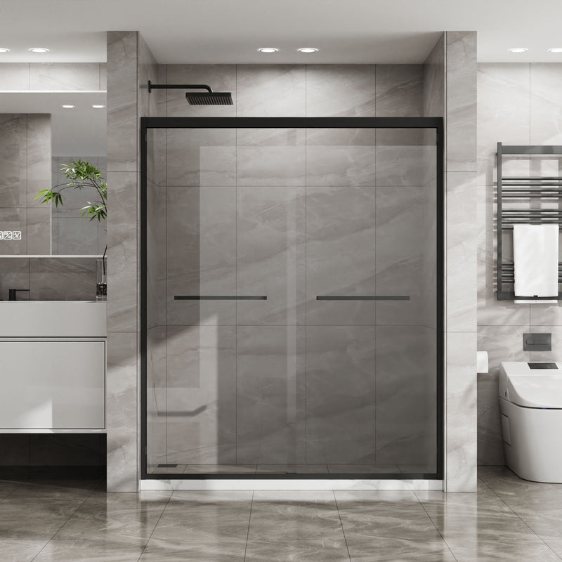 Goodyo - Double Sliding Bathtub Shower Door With Sgcc Clear Tempered Glass