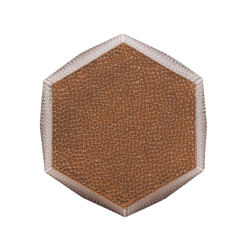 Modern Hammered Iron Geometric End Table
