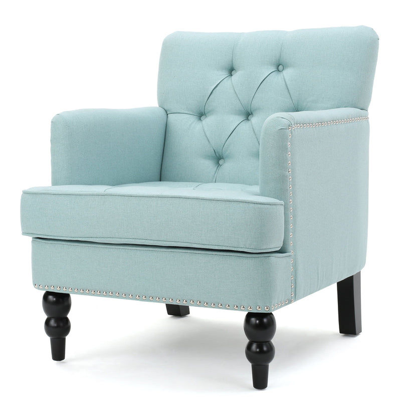 Harrison - Tufted Club Chair With Button Tufted Back And Birch Wood Legs