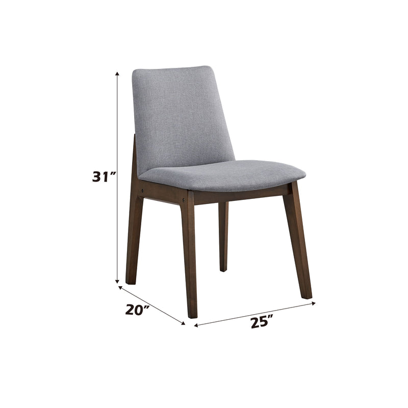 Kaela - 7 Pieces Dining Room Set - Light Gray / Walnut