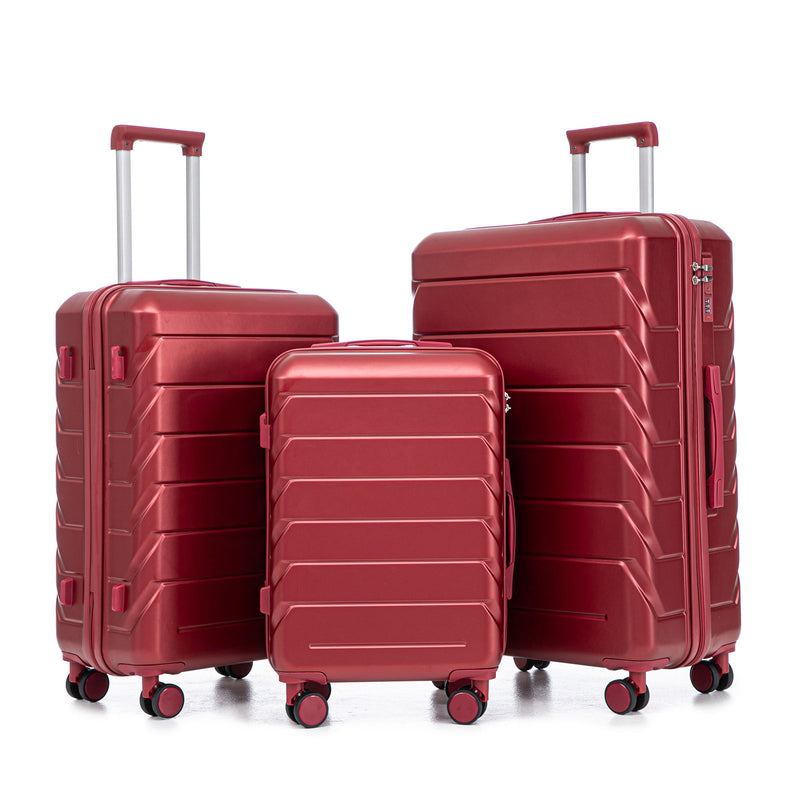 3 Pieces Set 20" / 24" / 28" Spinner Wheel Luggage With Combination Lock