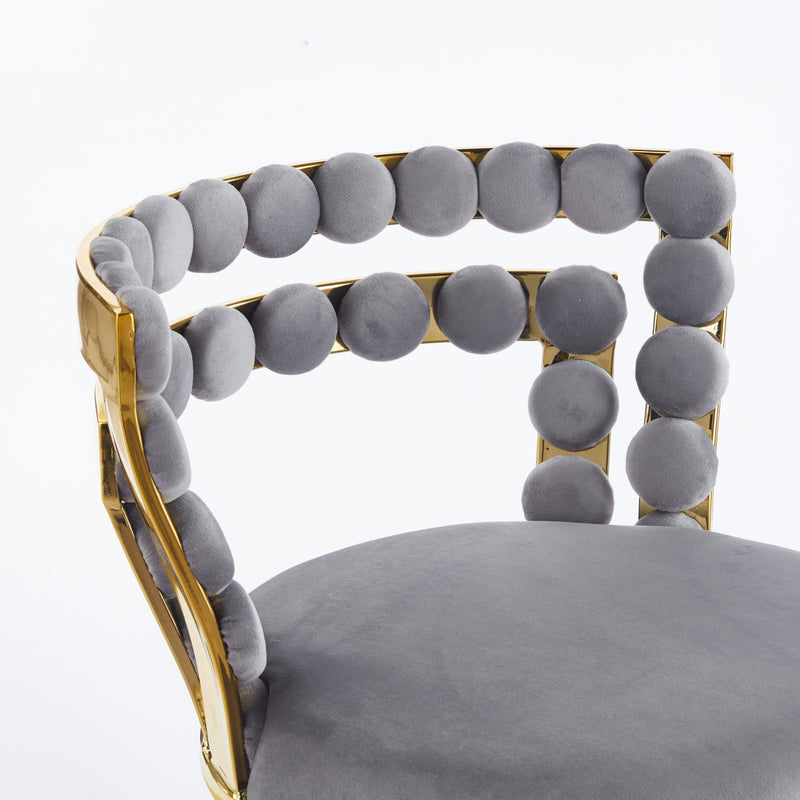 Modern Bar Chair With Iron Tube Legs, Soft Cushions And Comfortable Backrest (Set of 2)