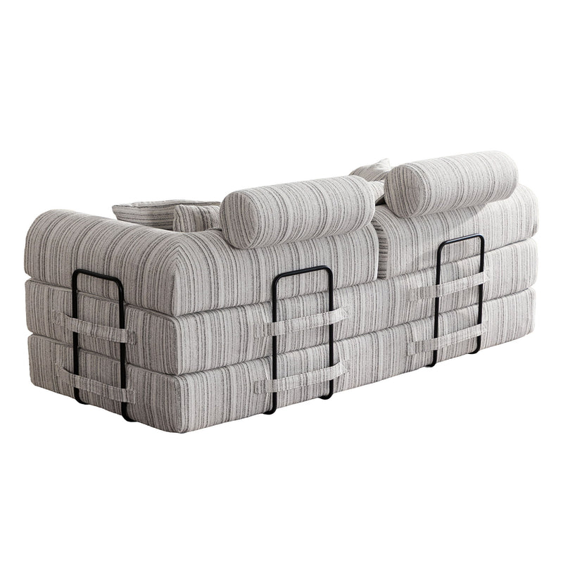 Convertible Sleeper Sofa Bed With High Density Compressed Sponge, Upholstered Couch For Living Room
