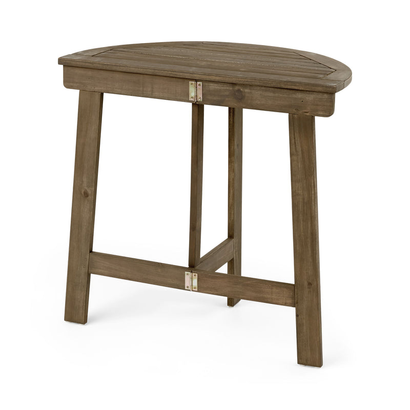 Outdoor Half Round Folding Acacia Wood Bistro Table