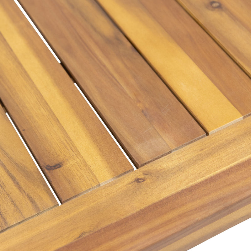 Acacia Wood Loveseat And Coffee Table Set With Cushions