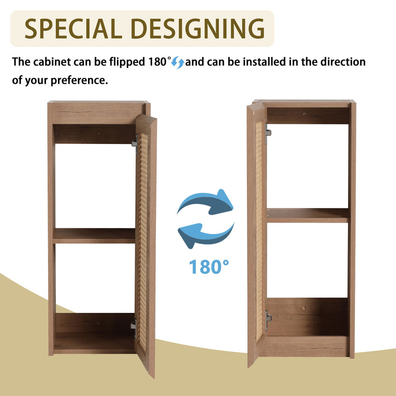 Modern Imitative Wall Mounted Bathroom Vanity With Resin Sink And Side Cabinet