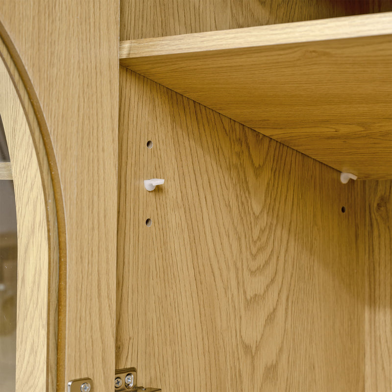 Sideboard Cabinet With 4 Drawers And 4 Arched Glass Doors
