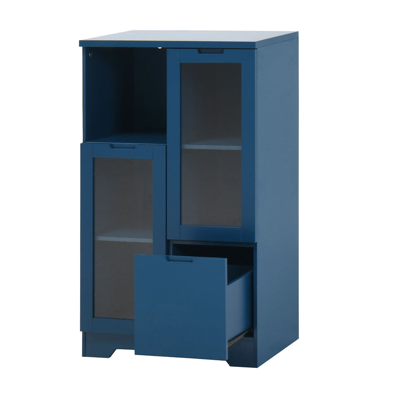 Modern Cabinet With Glass Doors And Drawer