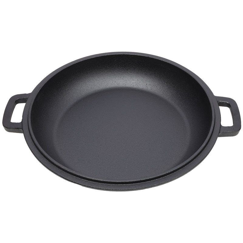 Pre-Seasoned Cast Dutch Oven 2 In 1 With Dual Handles And Covers, 5 Quart - Black