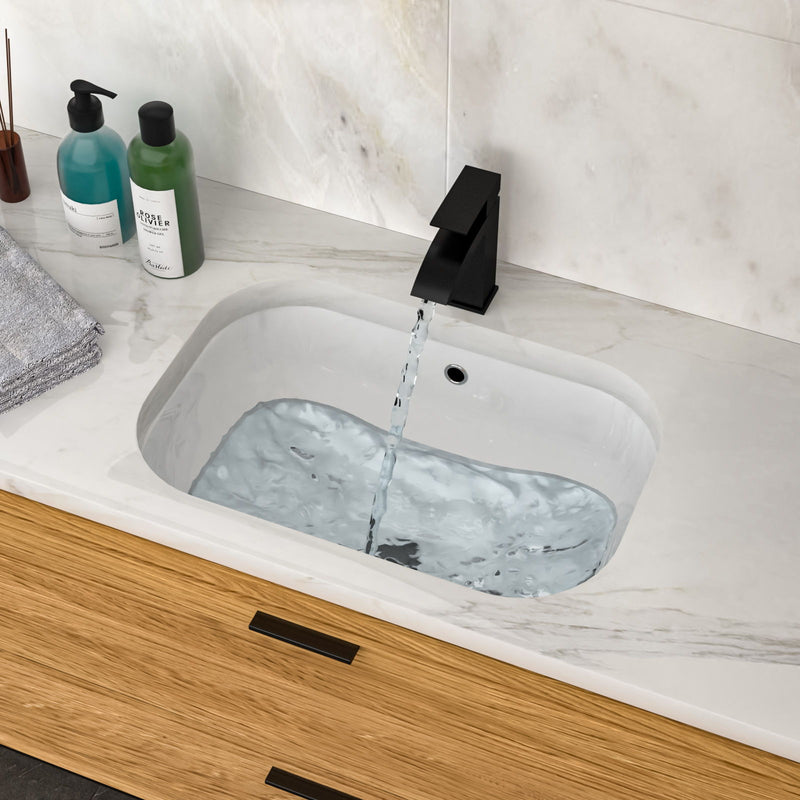 Modern Ceramic Undermount Bathroom Sink With Overflow, High Quality