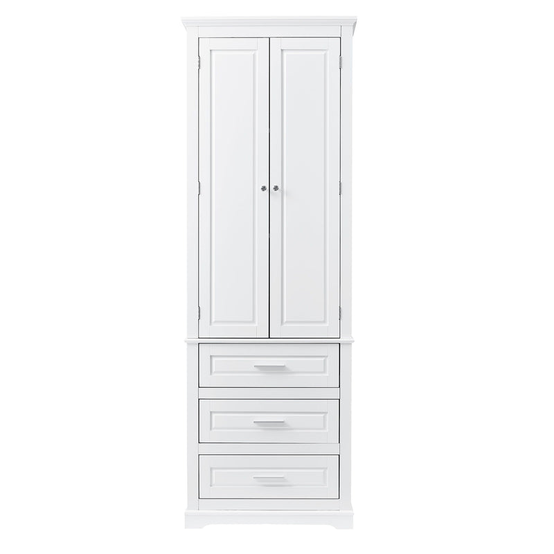 Tall Storage Cabinet With 3 Drawers For Bathroom