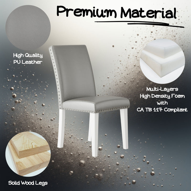 Upholstered Dining Chair With High Back Design (Set of 2)