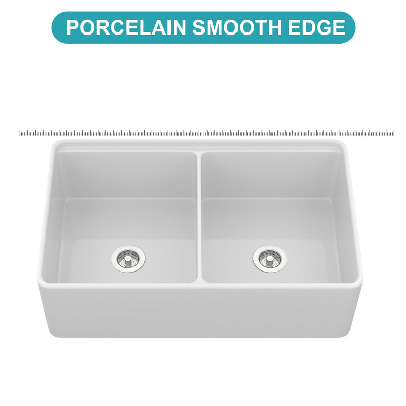 Double Bowl Sink Workstation - White