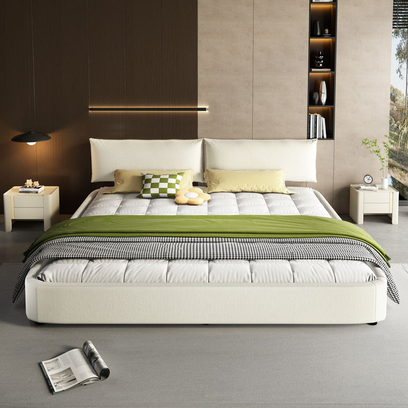 Cloud Bed Frame With Oversized Padded Movable Headboard