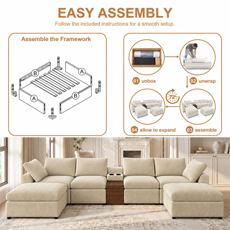 Modular Cloud Couch With Storage Console