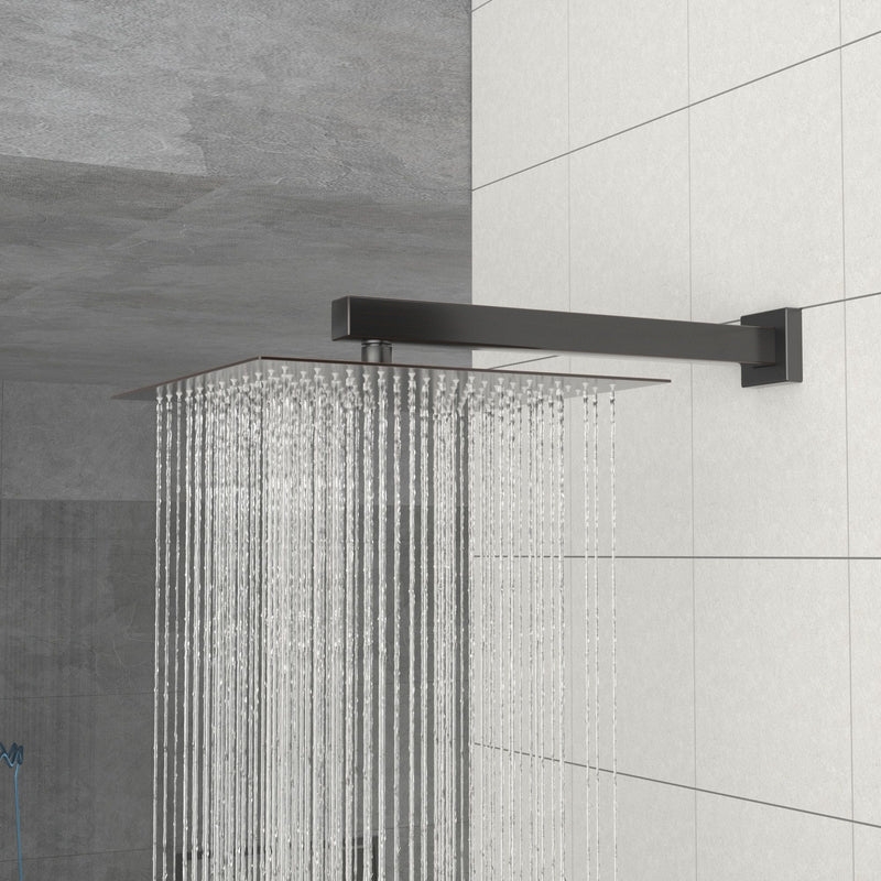Luxury Rain Fixed Shower Head 12" Square Oil Rubbed Bronze Stainless Steel - Oil-Rubbed Bronze