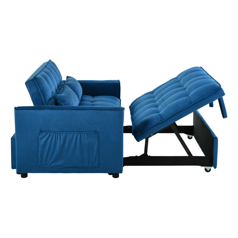 3 In 1 Pull Out Couch Convertible Sofa Bed With Reclining Backrest
