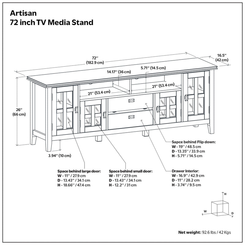Artisan - TV Media Stand - Russet Brown