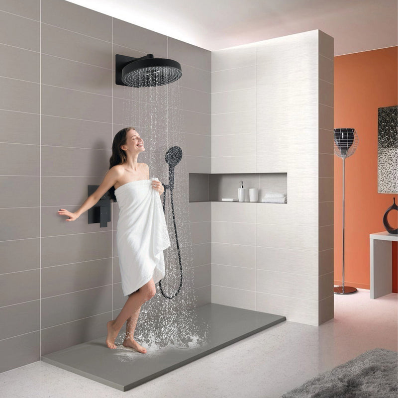 Concealed Shower System 2 Function Set With Control Valve - Matte Black