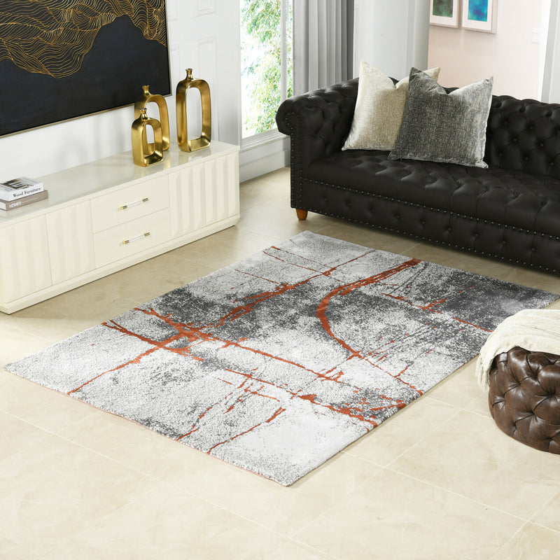 Quarry - 5' X 6.5' Abstract Area Rug - Gray