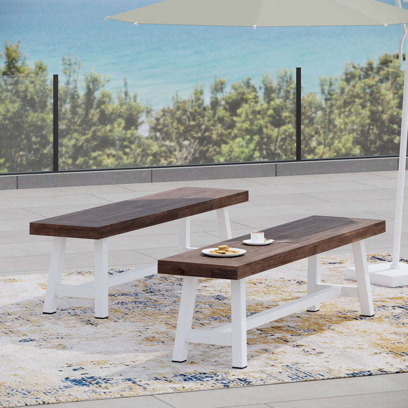 Tranquilizer - Outdoor Acacia Wood Bench With Slat Panel Design