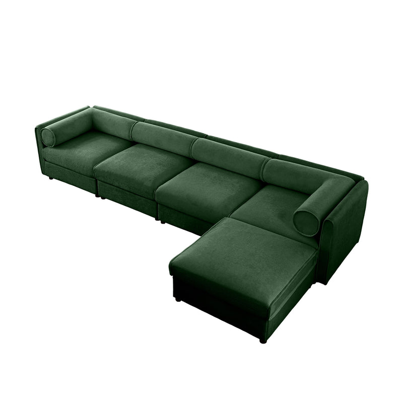 Contemporary Elegant Sofa With Storage And Ottoman