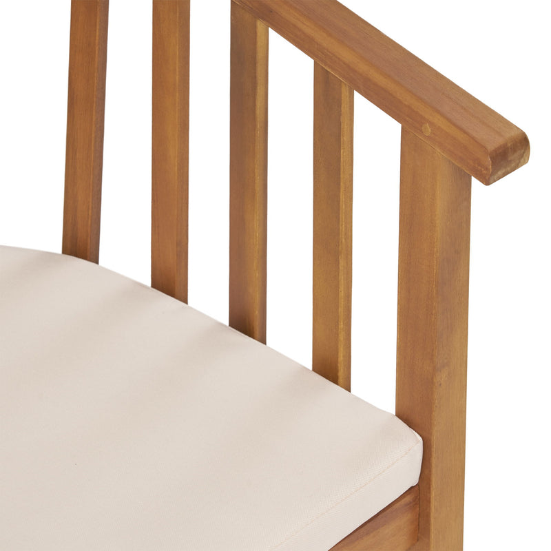 Outdoor Wooden Dining Chairs With Cushions (Set of 2)