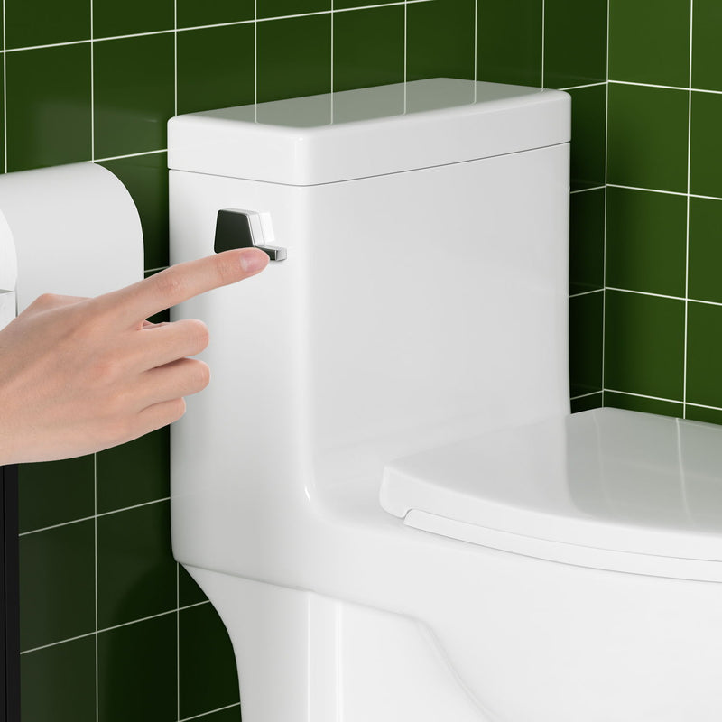 Gloss Tornado Flush 1 Piece Elongated Toilet With Siphonic Side Press, ADA Comfort Chair Height - Gloss White