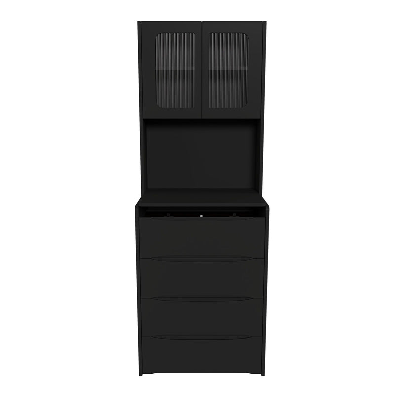 3 In 1 Vanity Table With LED Mirror & Storage Stool, Flip Top Makeup Dressing Table With Adjustable Lights, 5 Storage Spaces Cosmetic Organizer For Bedroom - Black