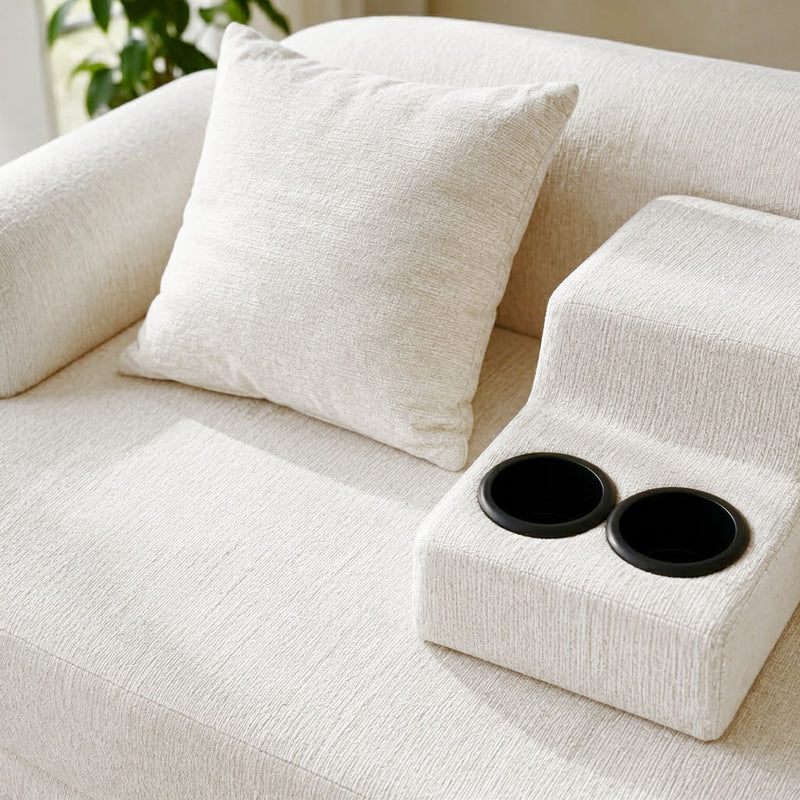 2 In 1 Convertible Sleeper Sofa Bed With Cup Holders