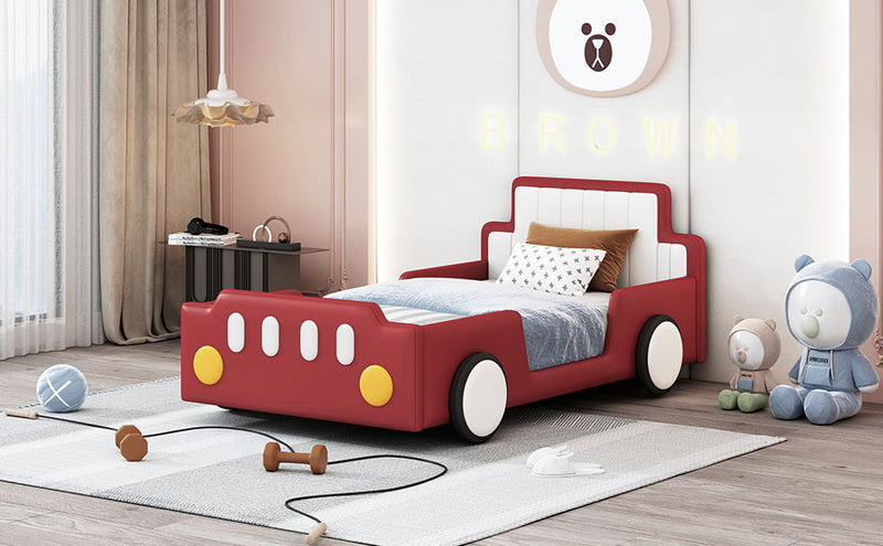 Race Car Shaped Platform Bed With Wheels
