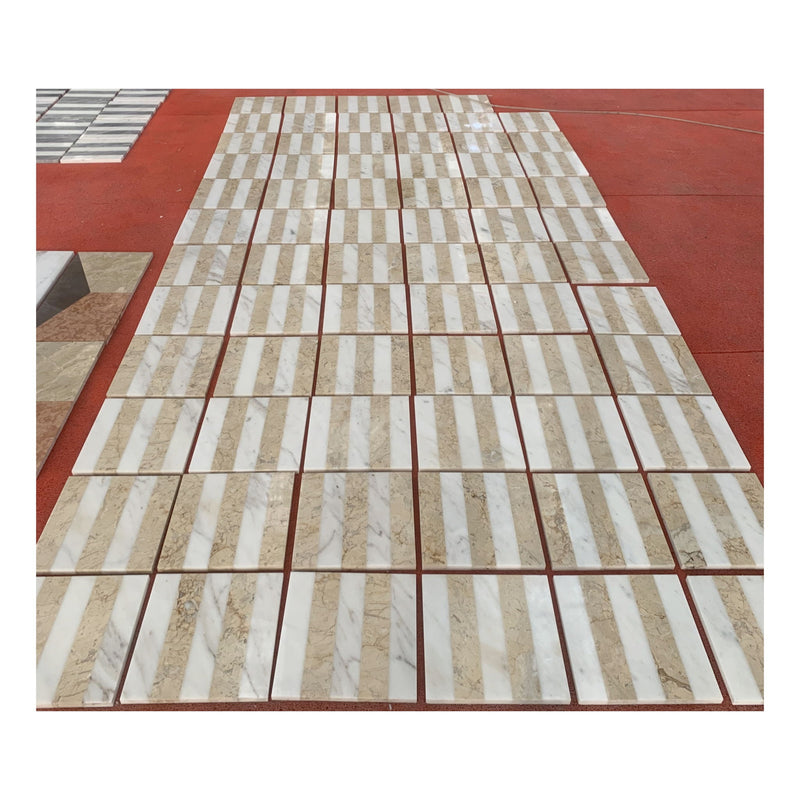 Elegant Waterjet Polished Marble Tile For Floor And Wall