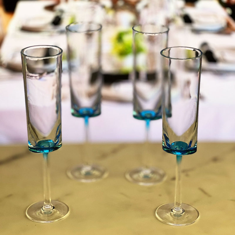 Oval Halo - Acrylic Champagne Flutes (Set of 4)