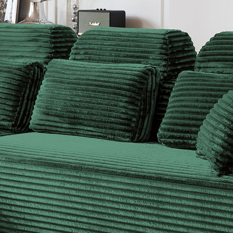 Sectional Sleeper Sofa & Storage Pockets, Modular Couch With Throw Pillows For Living Room