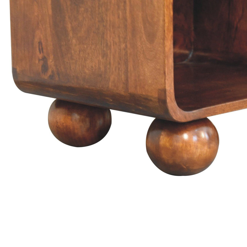 Open Woven Bedside Table, 1 Drawer - Chestnut