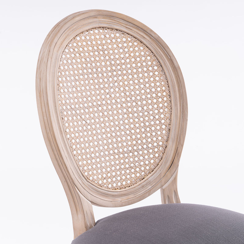 Dining Chairs, Upholstered With Round Back (Set of 2) - Gray