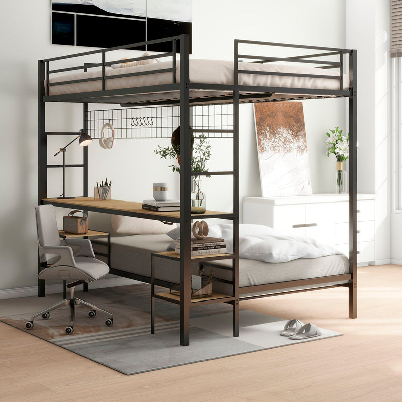 Ethan - Bunk Bed With Desk, Charging Station, Storage Shelves