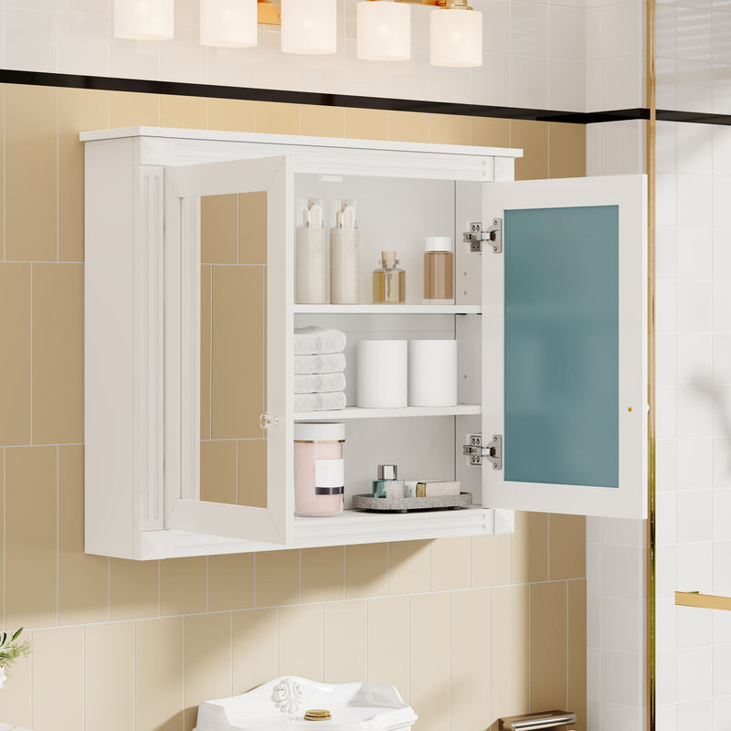 Wall-Mounted Medicine Cabinet With 2 Mirrors, Adjustable Shelves