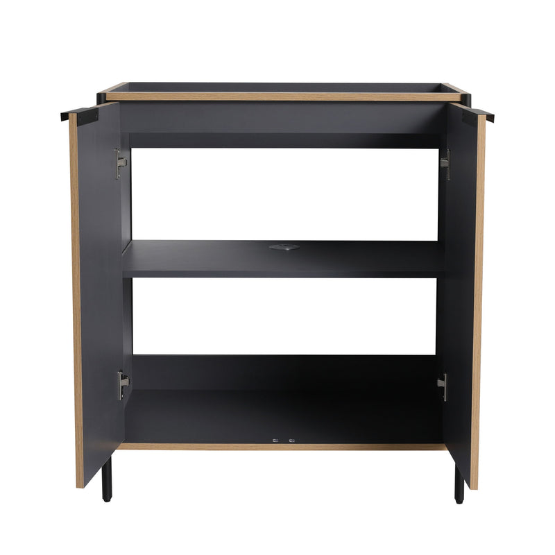 Contemporary Freestanding Bathroom Vanity With Adjustable Shelves