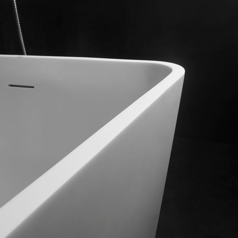 Freestandingn And Solid Surface, Soaking Bathtub For Bathroom - Matte White