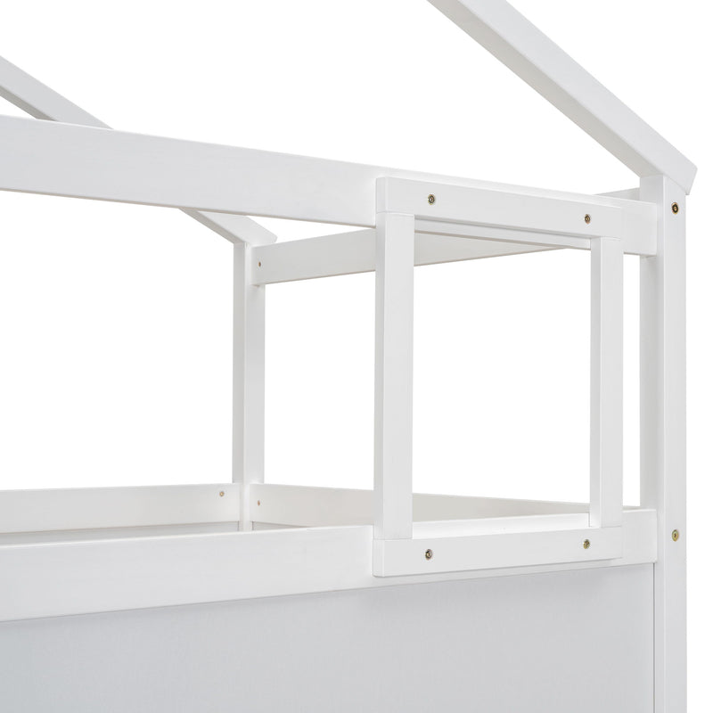 House Style Bunk Bed With Storage Staircase And board
