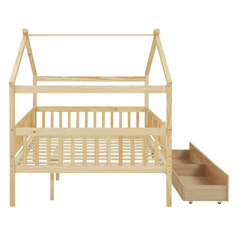 House Bed With 2 Drawers